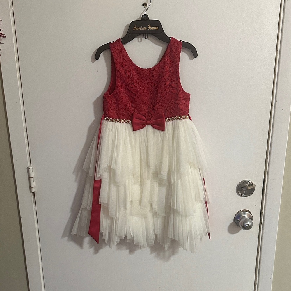 American Princess Red and White Tulle Dress